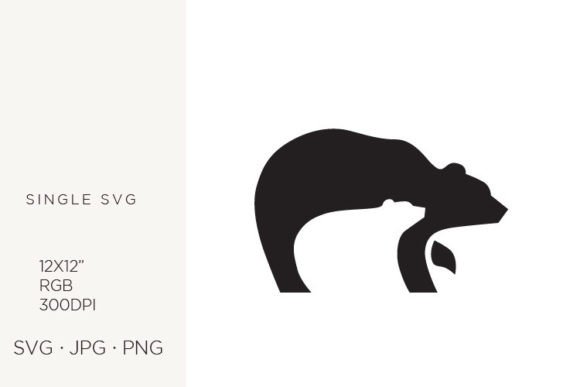 Abstract Bear Mother and Cub Vector: Elevating Modern Design with Versatile Digital Art