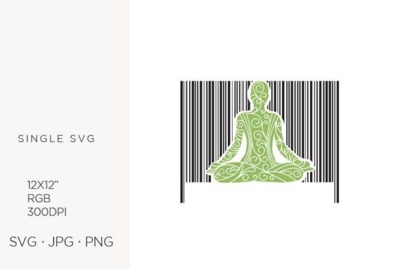 Barcode & Meditative Pose Art