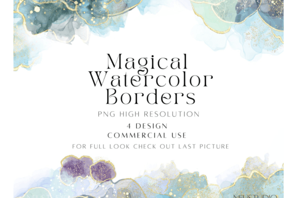 Dreamy Glitter Watercolor Borders Png: Elevating Digital Design with High-Resolution Elegance