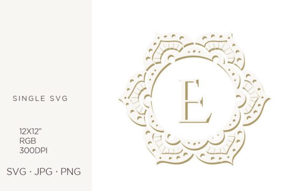 E Letter, Inside Floral Mandala Frame: A Versatile Vector Asset for Modern Design