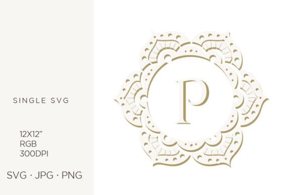 Elevating Brand Identity with the P Letter Inside Floral Mandala Frame