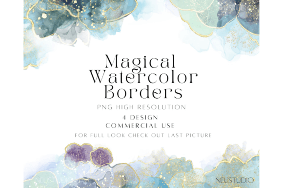 Enhancing Digital Designs with Magical Glitter Watercolor Wavy Borders
