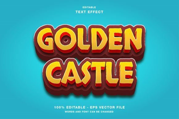 Golden Castle Game Title Text Effect: Elevating Digital Branding with Editable Illustrator Templates