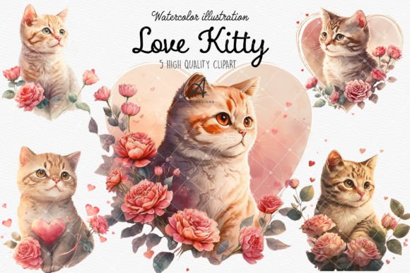 Kitty with Roses Sublimation Design Guide
