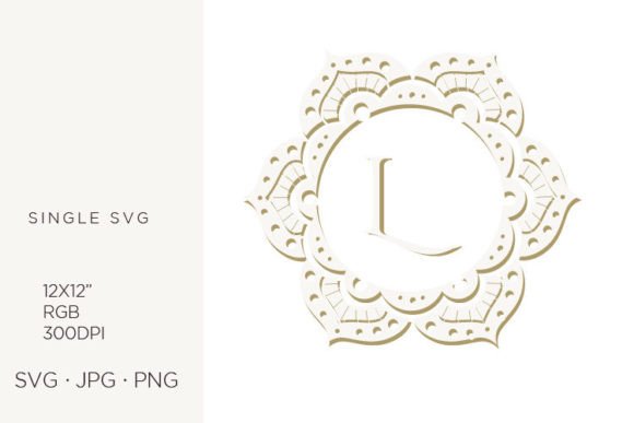 L Letter, Inside Floral Mandala Frame: Strategic Applications for Brand Identity and Creative Design