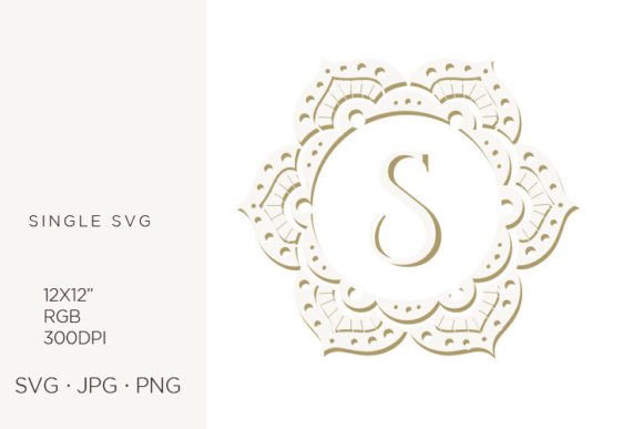 S Letter Floral Mandala Vector Art