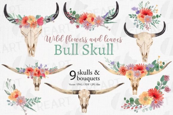 Wild Flower Bouquets and Bull Skull Png: A Guide to Bohemian Design Assets